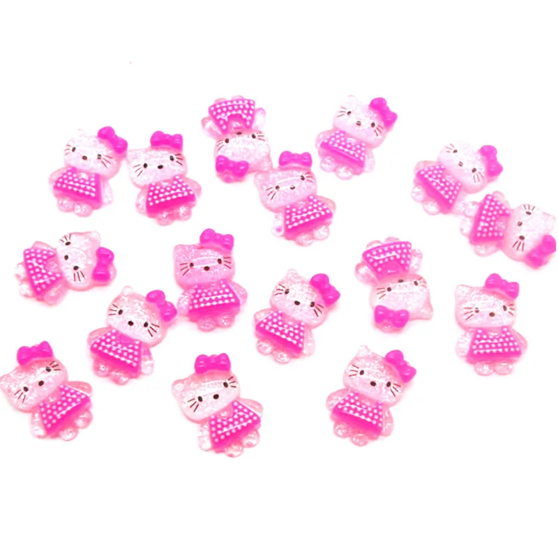 

LF 50Pcs Fuchsia Cats Resin Decoration Crafts Flatback Cabochon Embellishments For Scrapbooking Kawaii Cute Diy Accessories