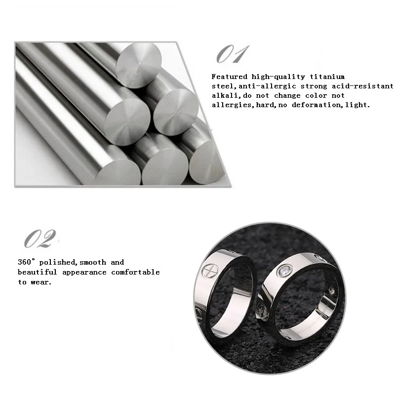 2022 Cross Stainless Steel Zircon Ring With Stone For Woman Girl For Men Couple Ring Wedding Ring