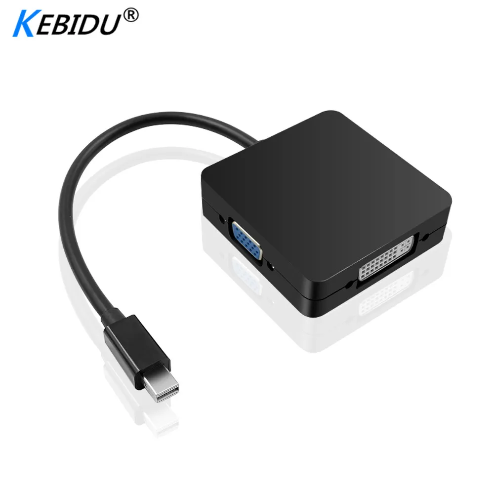 

Kebidu 3 In 1 Mini displayport DP Thunderbolt to VGA DVI HDMI Converter Adapter cable for iMac Mac Mini Pro Air Book TO Monitor