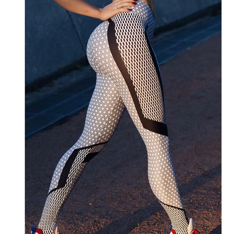 

NORMOV Fashion Womens Leggings High Waist Pirnting Push Up Skinny Elastic Sexy Workout Leggings Casual Black and white Leggings