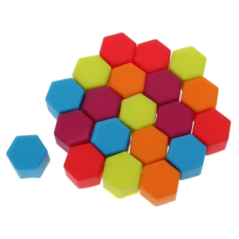 

20Pcs 17/19/21mm Color Silicone Car Wheel Nut Hexagonal Cover Auto Hub Screw Lug Dust Protector Lid Cap Bolt Rim Decor Accessory