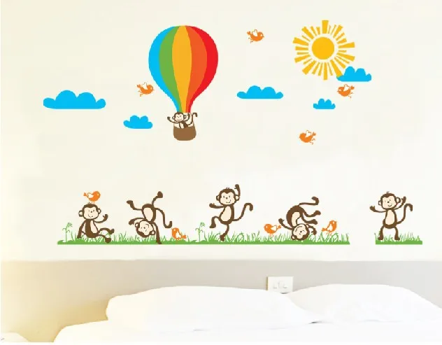 Мультфильм лес ветка дерева животное сова обезьяна ПВХ наклейки на стену детская комната Мальчики Девочки Спальня домашний декор Арт плакат обои
