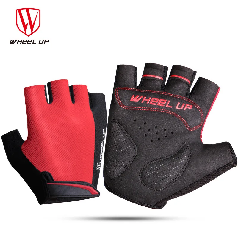 

Wheel up summer riding half finger gloves men and women mountain bike bicycle short finger gloves non-slip breathable Lycra fabr