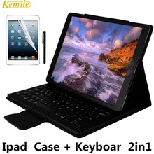 Kemile Luxury Bluetooth Keyboard Case For iPad pro 12.9 Wireless Keyboard For ipad pro 12.9 PU leather keyboard cover