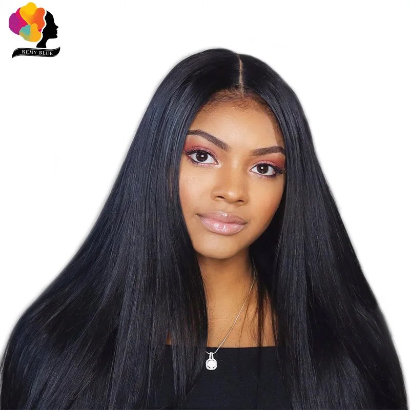 

Remyblue 360 Lace Frontal Wigs Peruvian Straight Hair Wig With Baby Hair Remy Human Hair Natural Black Lace Front Wig For Woman