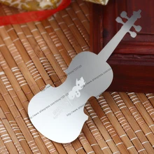 Персональный вырез Скрипка качество из нержавеющей стали визитная металлическая карта