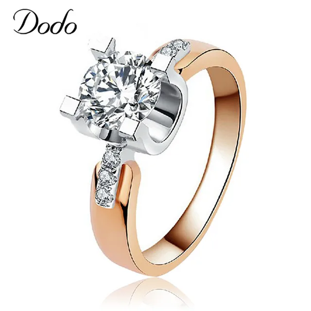 DODO Vintage Bijoux 585 Rose Gold Color AAA Crystal anillos Jewelry Ring Antique DODO Vintage Bijoux 585 Rose Gold Color AAA Crystal anillos Jewelry Ring Antique