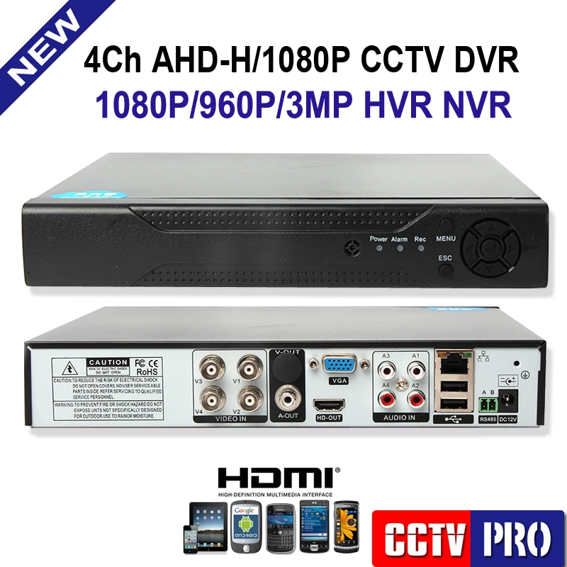 New Arrival! 4CH 1080P AHD DVR For 1080P/720P Analog / HD AHD CCTV Camera 2MP AHD-H Surveillance Video Recorder CCTV DVR