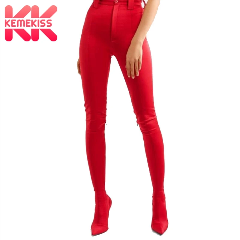 KemeKiss/размеры 34-48, женские эластичные сапоги, облегающие эластичные сапоги выше колена, комбинированные сапоги два в одном