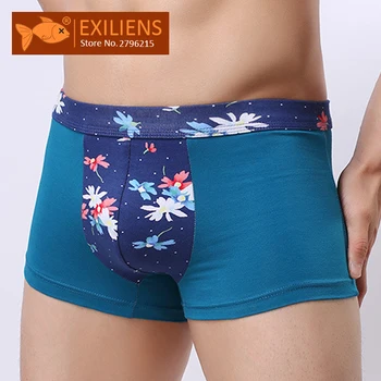 

EXILIENS New Men Boxers Mens Underwear Print Cotton Cueca Masculina Boxershorts Calzoncillos Hombre Boxer Marca Size M-XL 111301
