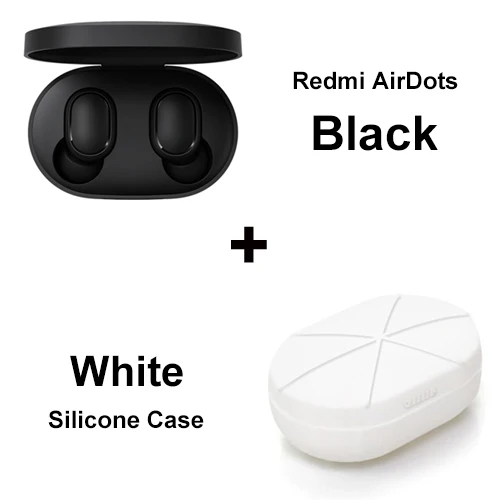 Xiaomi Redmi AirDots TWS True беспроводной Bluetooth 5,0 наушники DSP шумоподавление Гарнитура наушники TWSEJ04LS - Цвет: Add Silicone Case WH