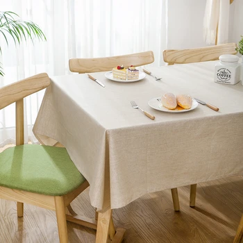 

Solid Color Simple Rectangular Waterproof Table Cloth For Table Oilproof Polyester And Linen Fabric Nappe Rectangulaire Etanche