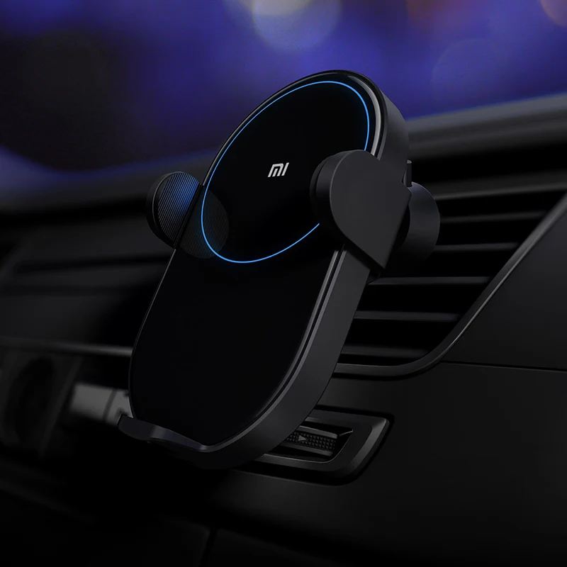  Presale Original Xiaomi 20W Wireless Car Charger Max Electric Auto Pinch 2.5D Glass Ring Lit for Mi
