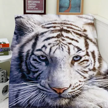 

Blanket 150x200cm Funny White Tiger Animal Comfy Funny Bed Blanket