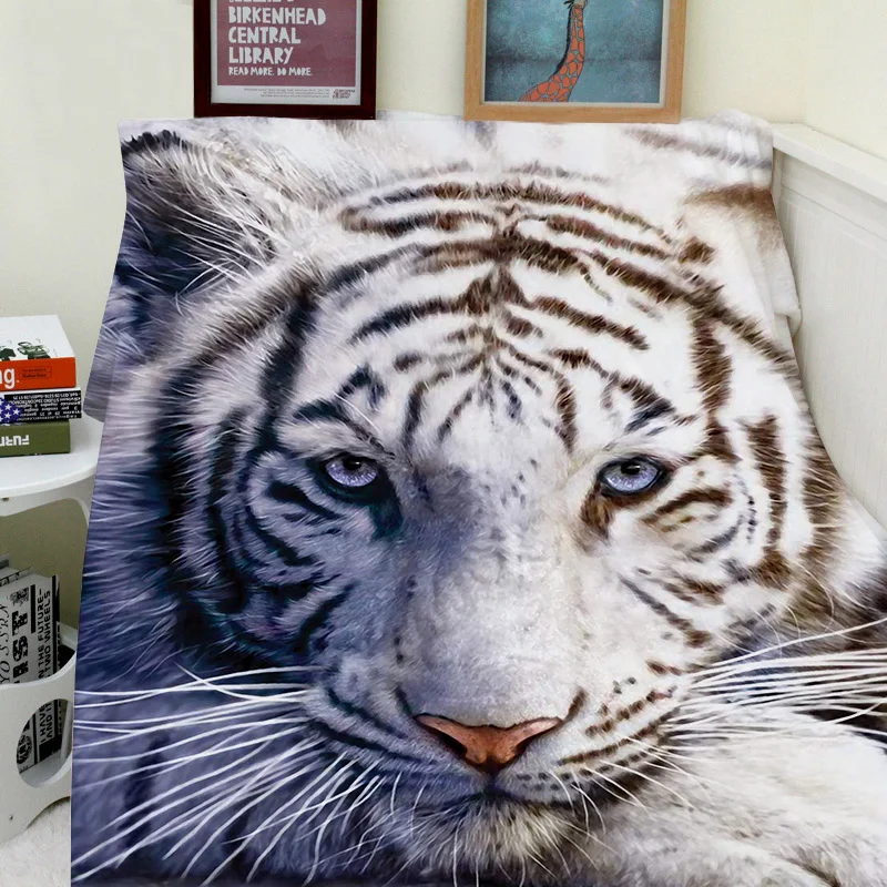 Couverture 150x200 Cm Drole Tigre Blanc Animal Comfortable