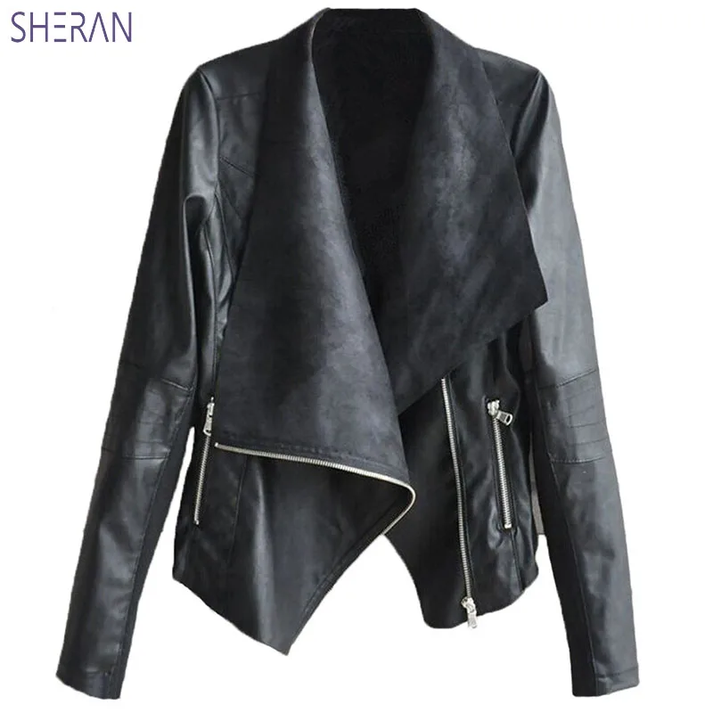 

Leather Short Sackets Women 2018 New Fashion Women Fur Coat Slim Irregular PU Women's Jackets Autumn Plus Size Women Clothing