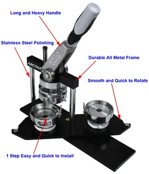 

5 Set Pro N3 NEW 1-3/4":44mm Badge Button Maker Machine + 5 Set of Round 1-3/4"(44mm) Die Mould