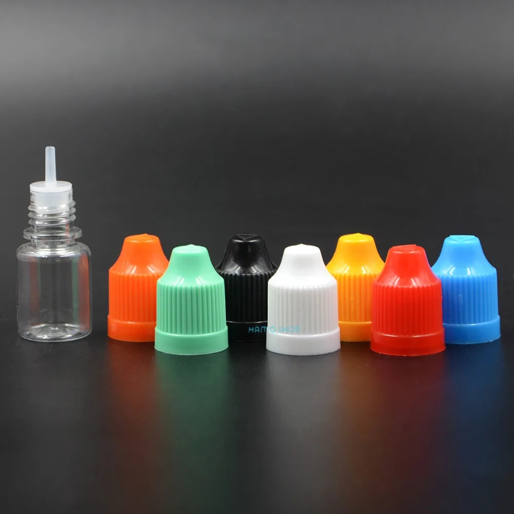 

10pcs Mix 7 Colors 5ml Empty Plastic Long Thin Tip Dropper Bottle Skin Cream Eye Liquid Childproof Cap