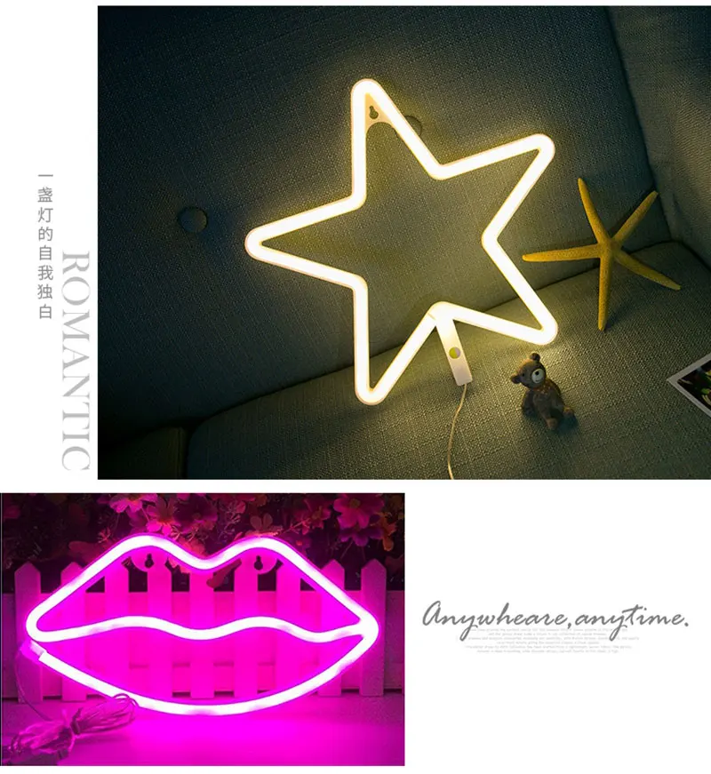 Rainbow Led Neon Light Sign Holiday Xmas Party Wedding Decorations Kids Room Home Decor Flamingo Moon Unicorn (9)