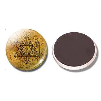 

Metatron's Cube 30 MM Fridge Magnet Sacred Geometry Geometric Glass Dome Magnetic Refrigerator Stickers Note Holder Home Decor