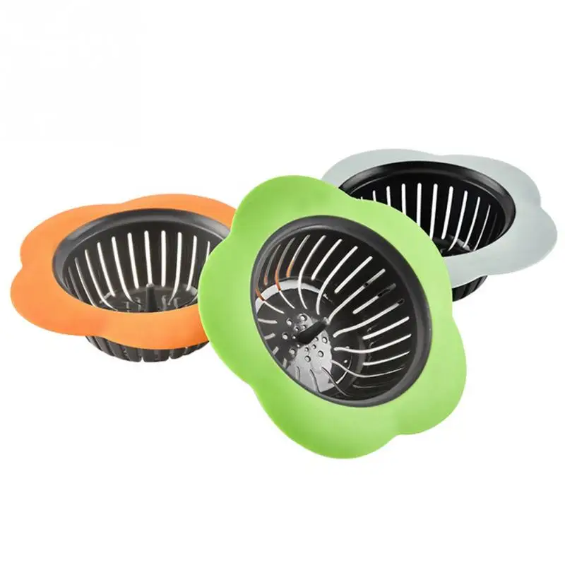 

Hot Flower shaped Silicone TPR Kitchen Sink Strainer Bathroom Shower Drain Sink Drains Cover sink colander Sewer Hair Filter