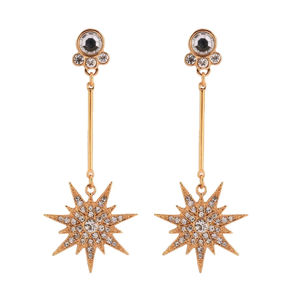 

Chrismas dangle earrings women jewelry star drop earring sun flower long earring eardrop earbob korean earrings