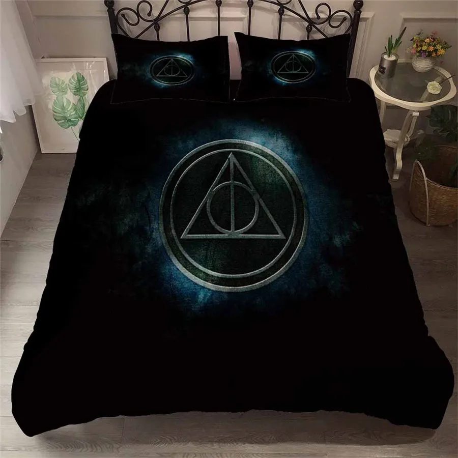 HELENGILI 3D طقم سرير هاري بوتر طباعة حاف مجموعة غطاء Bedcloth مع المخدة طقم سرير المنسوجات المنزلية # HLBT-34 HELENGILI 3D طقم سرير هاري بوتر طباعة حاف مجموعة غطاء Bedcloth مع المخدة طقم سرير المنسوجات المنزلية # HLBT-34