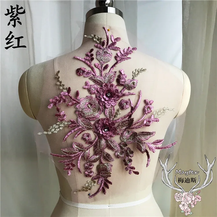 

9 Colors in stock 5 pieces/lot 3d appliqued lace patches embroideries! Qaulity dress sewing lace appliques good price Lucy's!