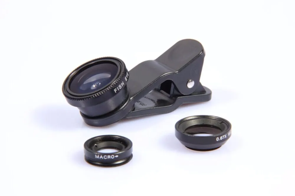 

Fish eye lens 3 in 1 universal mobile phone camera lenses wide+macro+fisheye for iphone samsung universal cell phone lenovo LG