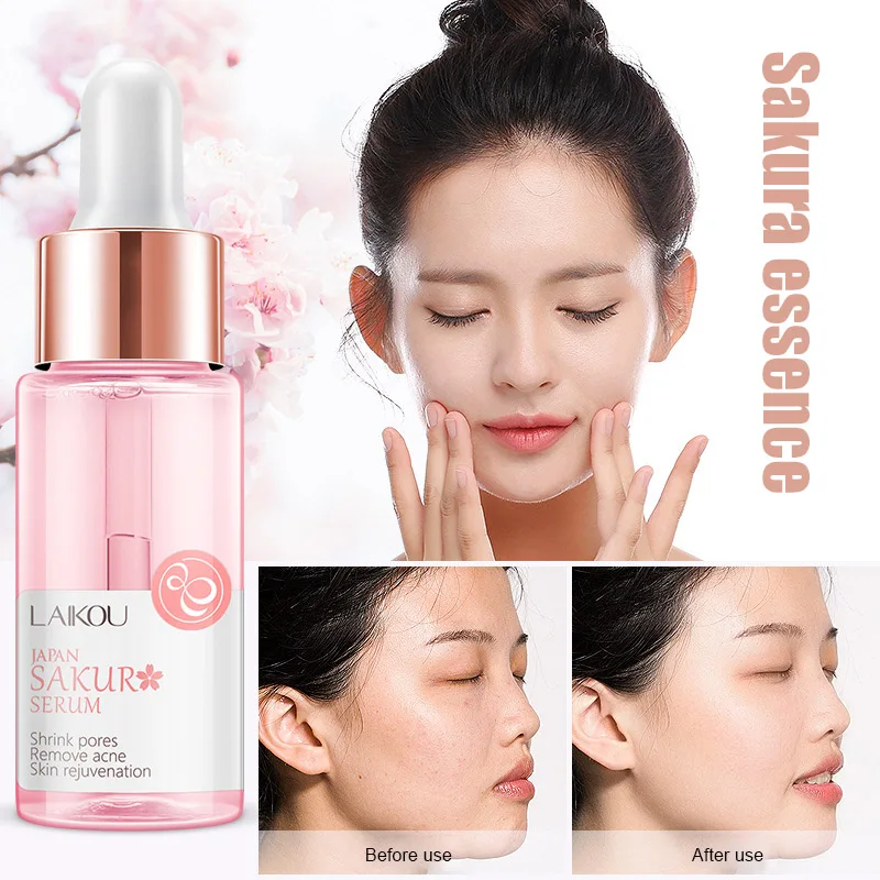 Sakura Extract Essence Shrink Pores Remove Acne Hyaluronatic Vitamin C Face Care @ME88 Sakura Extract Essence Shrink Pores Remove Acne Hyaluronatic Vitamin C Face Care @ME88