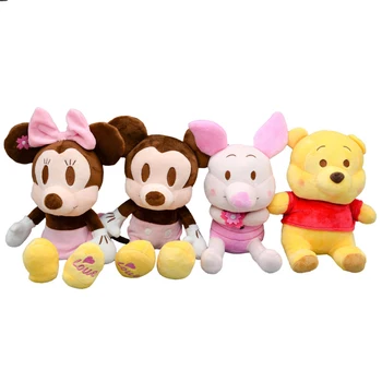 

4psc/lot Mickey Mouse Plush Toy Minnies Mickeys Pig Winnies Plush Toy Doll Soft Stuffed Toys for Children Kids Gift