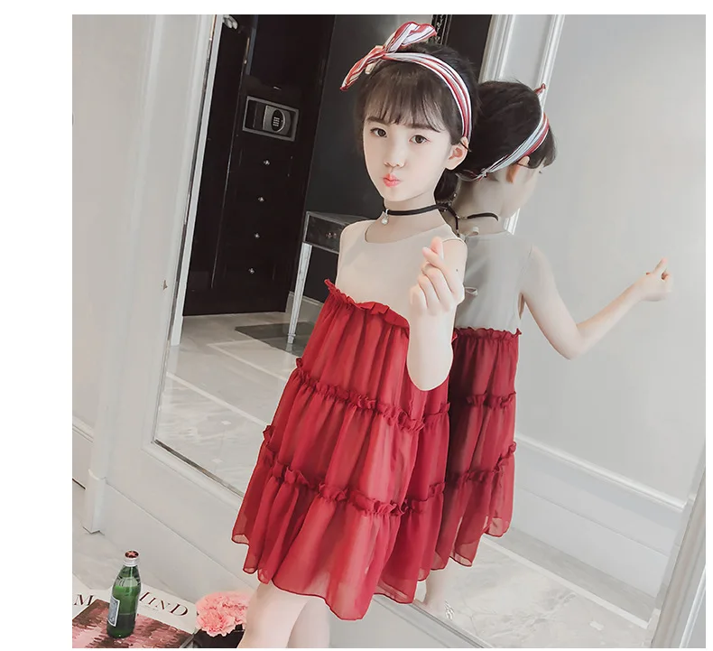 Ruched Backless Big Kid Clothes Girls Party Dress Teenager Kids Girl Dresses A Line Green Red Beige Patchwork Children Clothing 4 16 17 5 6 7 8 9 10 11 12 13 14 15 years  little  big teen dress 2019 grils dress party (4).jpg