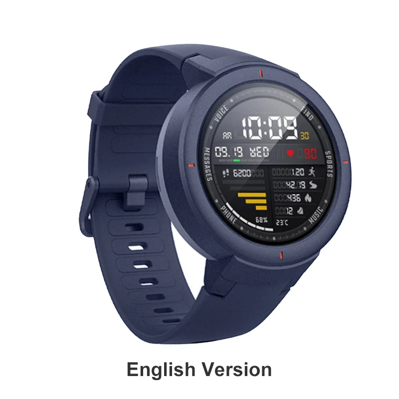 Huami Amazfit Verge Smart Watch русский Спорт Смарт часы gps Bluetooth воспроизведения музыки вызова Ответ сообщение Push сердечного ритма мониторы - Цвет: light blue verge