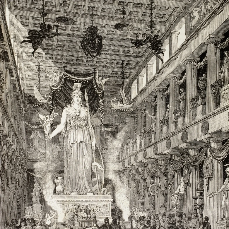 Artist's Impression Of The Parthenon  Athens  Greece  During The Classical