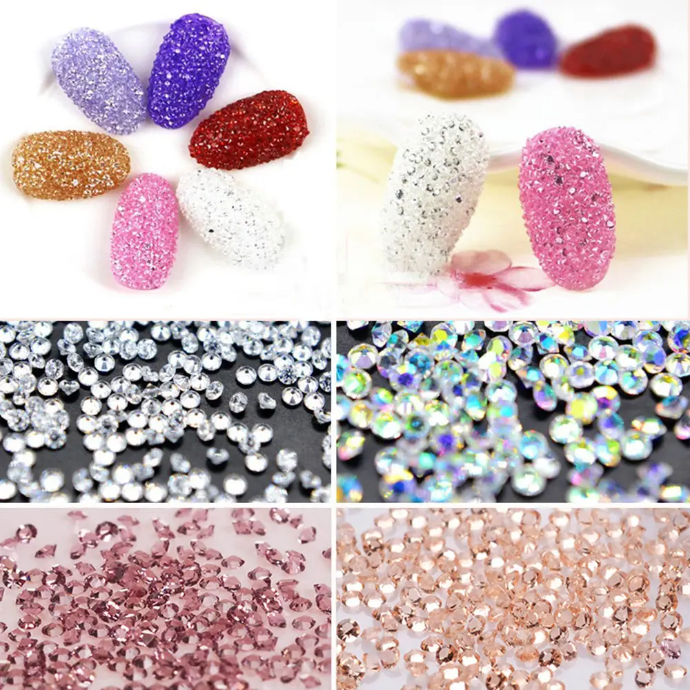 

1000Pcs Mini Nail Art Rhinestones Nail Decoration1.2mm Zircon Micro Rhinestones