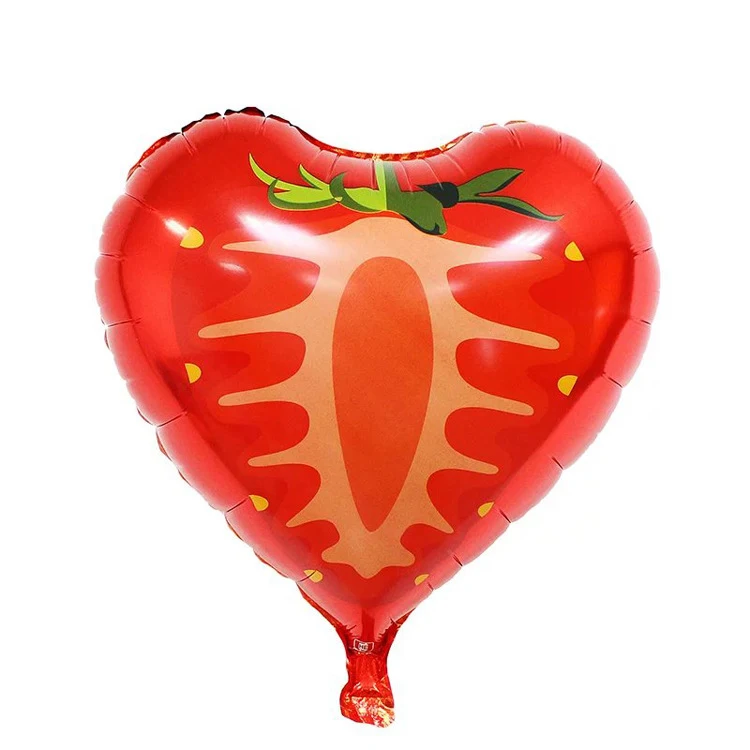 1 шт. 1" Гелиевый шар из фруктовой фольги, персиковый арбуз, киви, клубника, апельсин, ананас, летние украшения для вечеринки, детские игрушки - Цвет: Strawberry