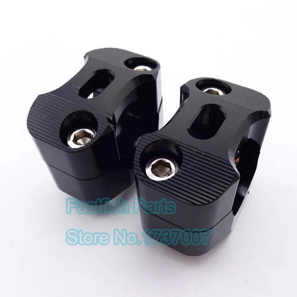 Black Fat Bar Risers 28mm CNC Riser For ATV Quad Dirt Bike Pitmotard