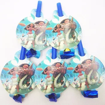 

6Pcs Colorful Moana Cartoon Funny Whistles Childrens Moana Party Supplies Birthday Party Blowing Dragon Blowout Baby