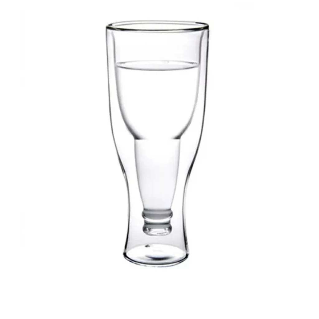 Двойной стеной пива стекло Hopside Longneck вверх дном подарок перевернутый питьевой кухонный гаджет стеклянная чашка#5 - Цвет: a