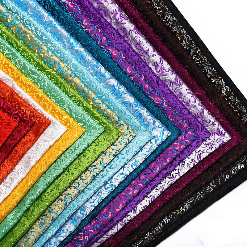HLQON brocade yacquard multi-color wheat flower fabric for patchwork tissue telas dress bed sheet children cloth 50x75cm