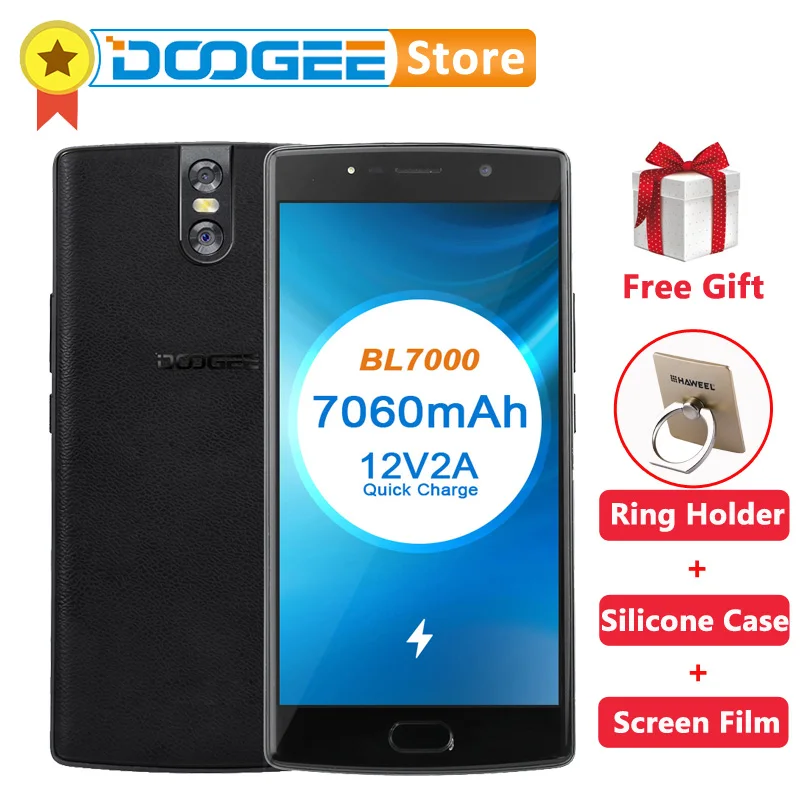 Doogee BL7000 7060 мАч смартфон 4 ГБ ОЗУ 64 Гб ПЗУ 13.0MP Android 7 0 12V2A Быстрая зарядка MTK6750T