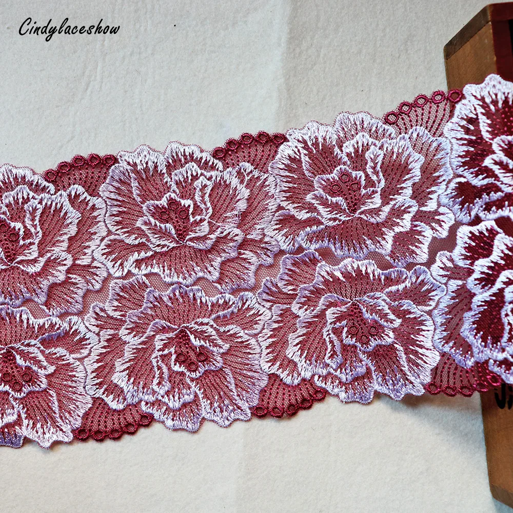 

1Meter 13.5cm Width Scalloped Embroidered Lace Trim Bra Dress Sewing Materials Mesh Lace Fabric Trimmings Clothes Accessories