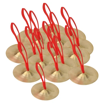 

Yibuy 20 Pieces Percussion Copper Cymbals 9cm Musical Toys Teaching Tools