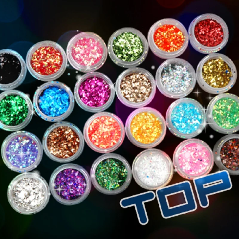 24 шт. разноцветные блестящие пудры для дизайна ногтей|glitter powder|nail art glitter powdernail |