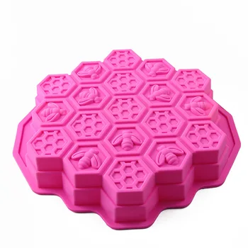 

1PC Random Color Honey Comb Bees Mold Beeswax Silicone Pan Cake Mould Ice Jelly Chocolate Mold DIY Cake Decoration OK 0975