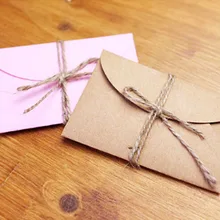 50 шт./лот ручной работы Мини крафт бумажный конверт коричневый и розовый бумажный пакет DIY Многофункциональный Подарочный конверт для свадьбы, дня рождения