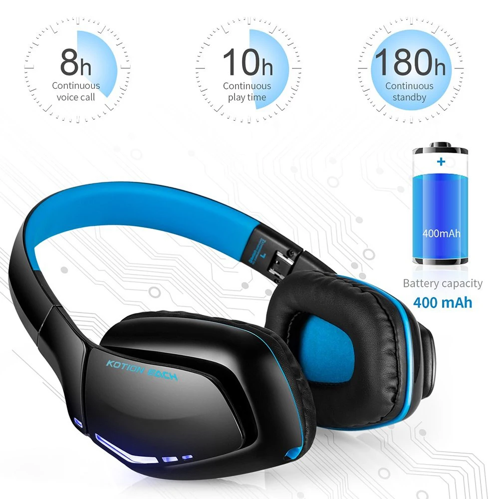 KOTION EACH B3506 Bluetooth наушники Беспроводная игровая гарнитура складная V4.1 с микрофоном