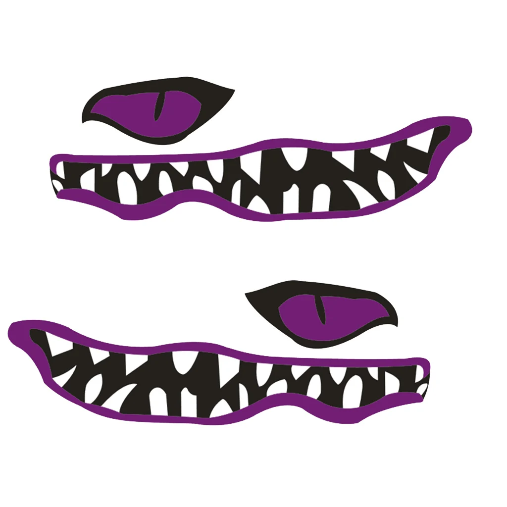 New Vinyl Decal 1 Pair River Monster Mouth & Eye Decal Stickers for Kayak Canoe Boat Car Truck Yaht Dinghy Window Decoration