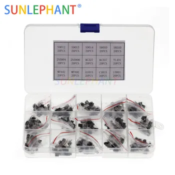 

300PCS TO-92 Transistor Assorted Kit S9012 S9013 S9014 S8050 S8550 2N3904 2N3906 BC327 BC337 Tl431 MPSA42 MPSA92 A1015 C1815