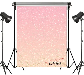 

LB Vinyl Gradient Pink Shining Pine Needle Portrait Snow 5X7FT Studio Backdrop Photography Photo Props Photographic Background